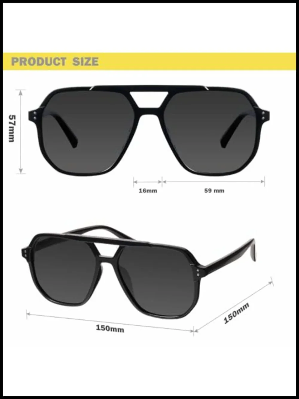 Oversized Aviator Sunglasses for Women Polarized UV Protection Geometric Frame